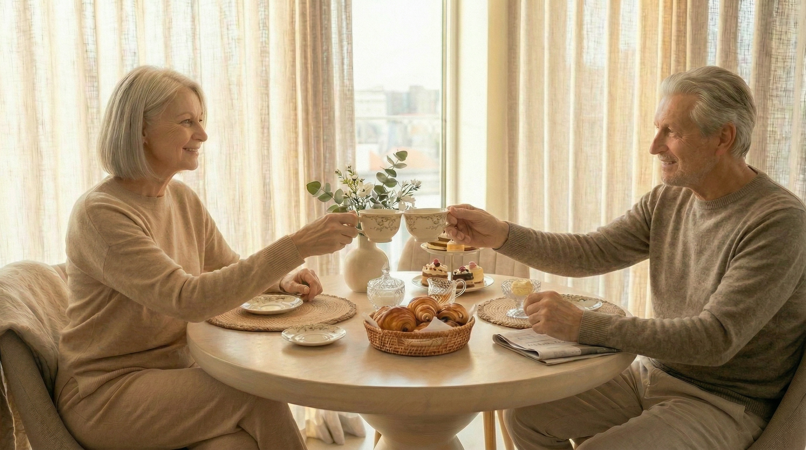 AI generated — couple having tea